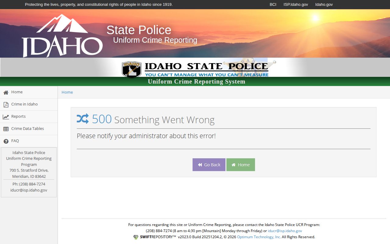 Camas County arrest-rate report requiring incident-level verification